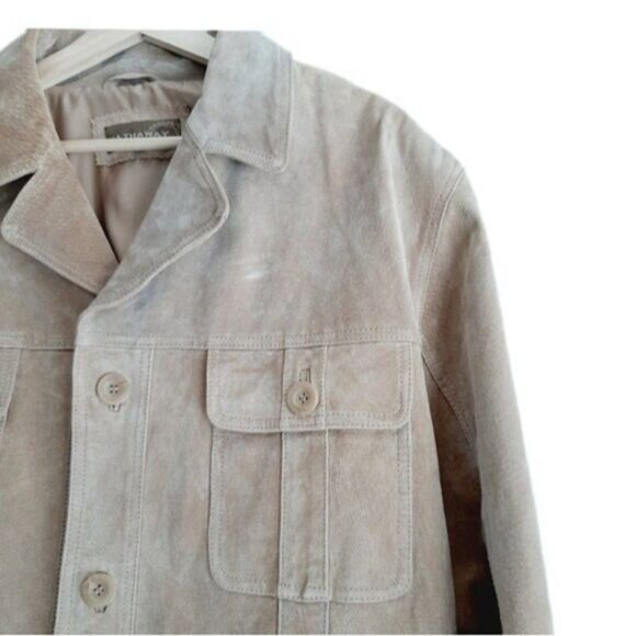 HATAWAY Vintage Genuine Suede Blazer Jacket Light Tan Men's Sz XL - Picture 4 of 13